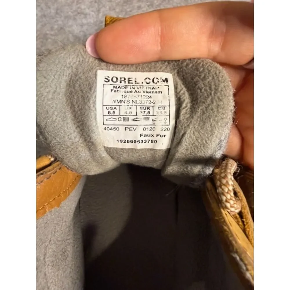 Sorel Kinetic Caribou Waterproof Boots Womens 6.5 Brown Leather Wool NL3372-224